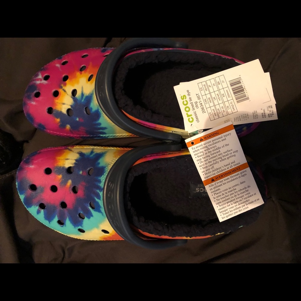 Tye dye crocs